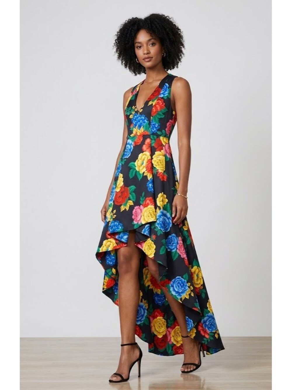 NWT Alice + Olivia Aveena in Camellia Floral Sleeveless High Low Gown Dress 2